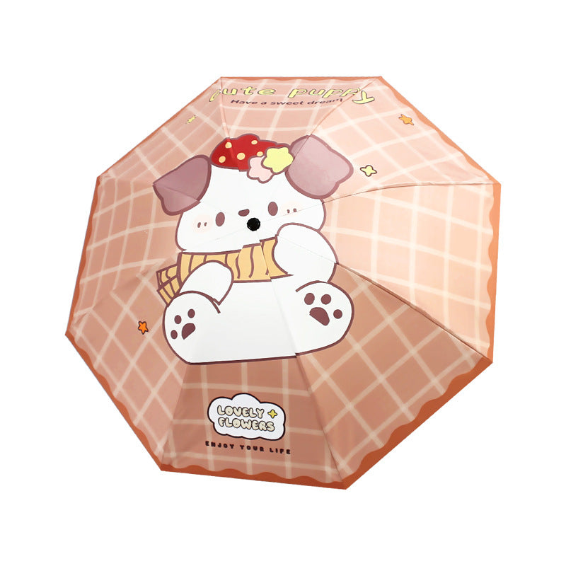 Damen Kawaii Falt-Regenschirm Brehn