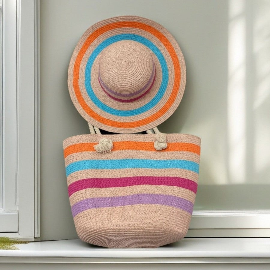 Strandtasche mit Bunten Streifen Brehn
