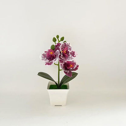 Realistische Künstliche Orchidee in dekorativem Pflanzenpot für Dekoration