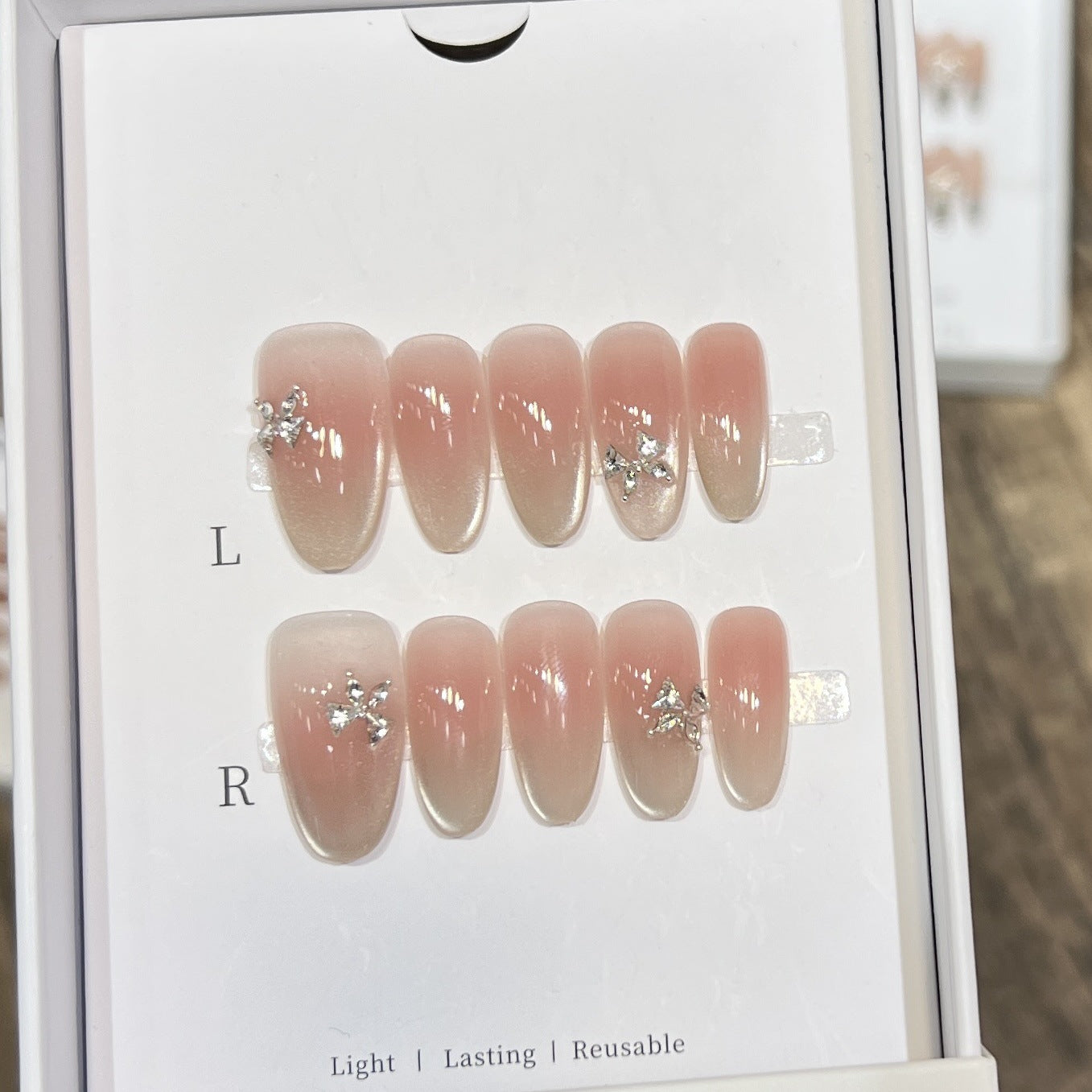 Ombre Glitter Press-On Nail Art Set Brehn