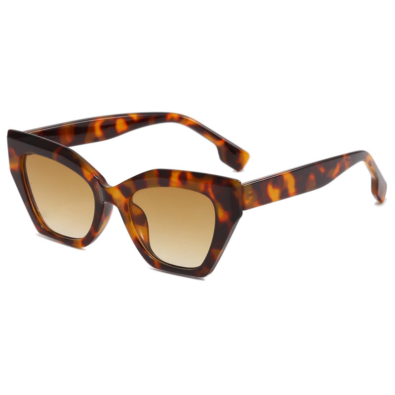 Damen asymmetrische Oversized-Sonnenbrille mit trendigem Rahmen Brehn