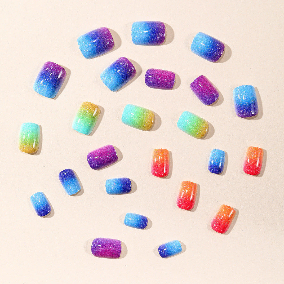 Glitzernde Gradient-Acryl-Nagelverlängerungen Brehn