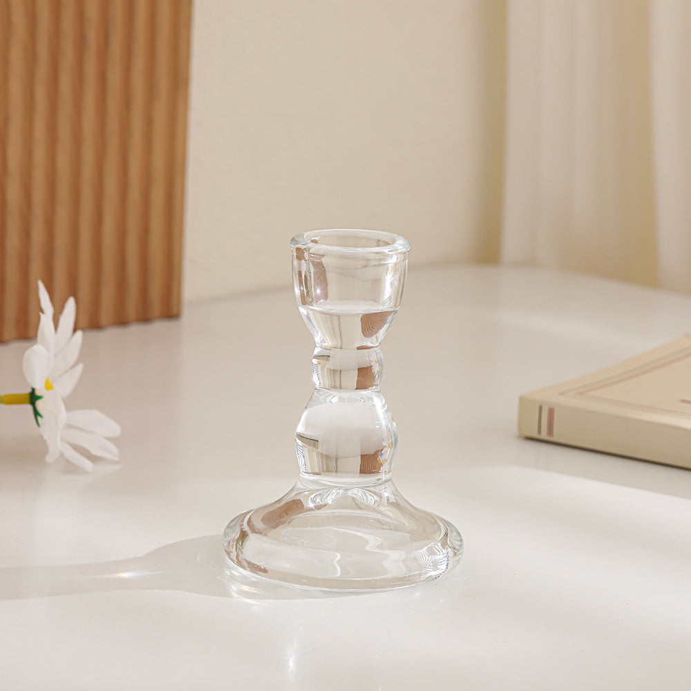 Kristallschnitt-Glas-Teelichthalter mit geripptem Fuß Brehn