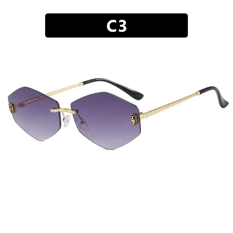 Damen geometrische Sonnenbrille im modernen Design mit elegantem Metallrahmen Brehn