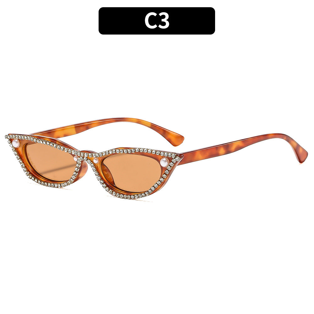 Vintage-inspirierte Strass Katze-Augen-Sonnenbrille