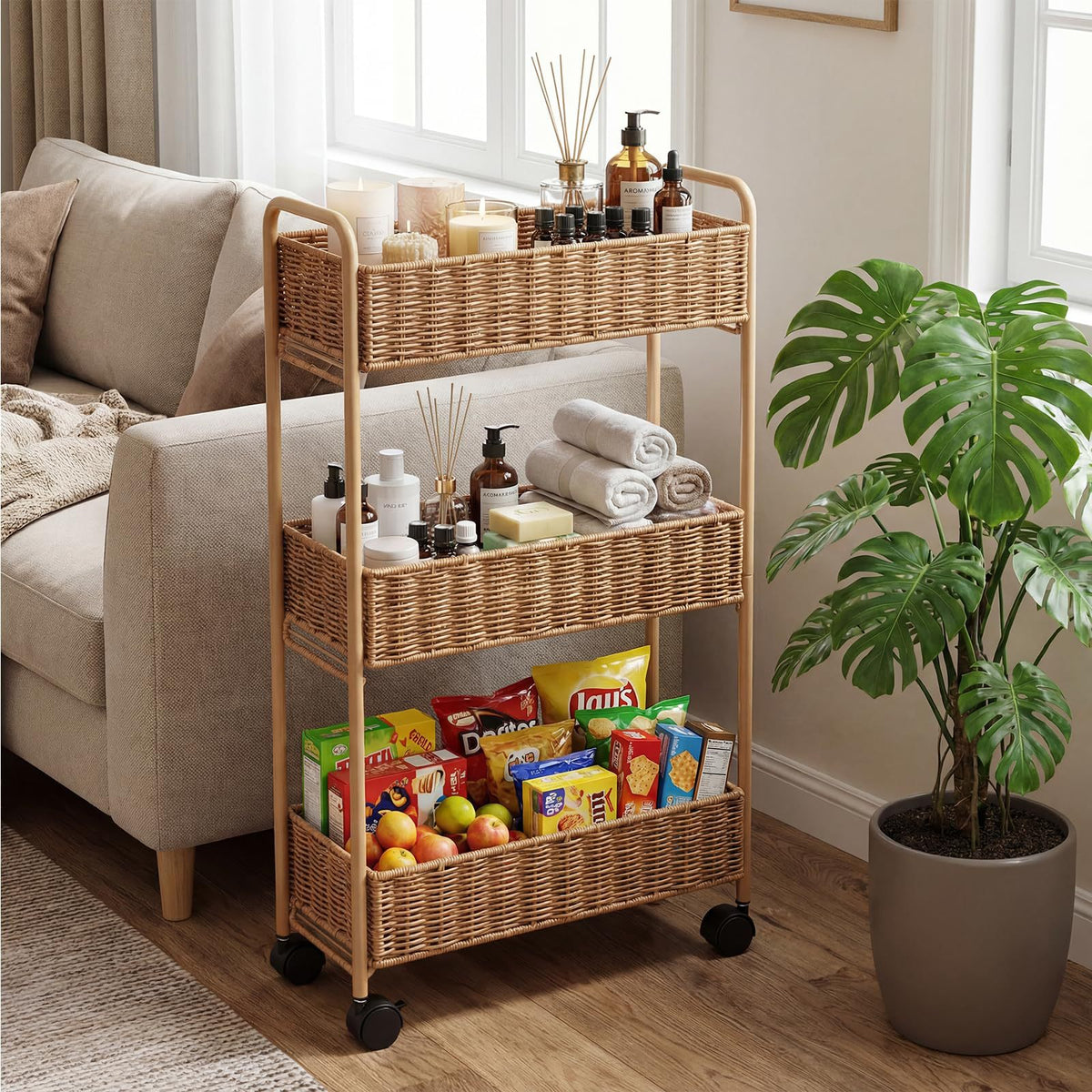 Eleganter Aufbewahrungskorb Aus Natürlichem Rattan Brehn