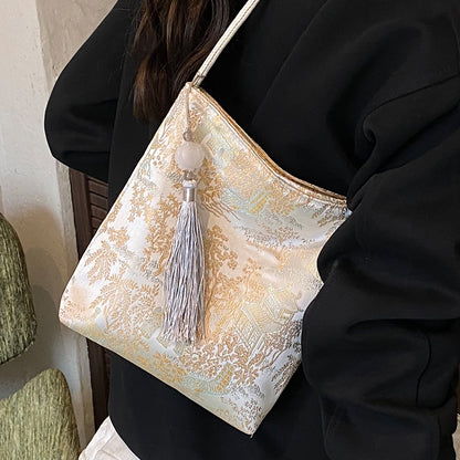 Elegante floral bedruckte Handtasche