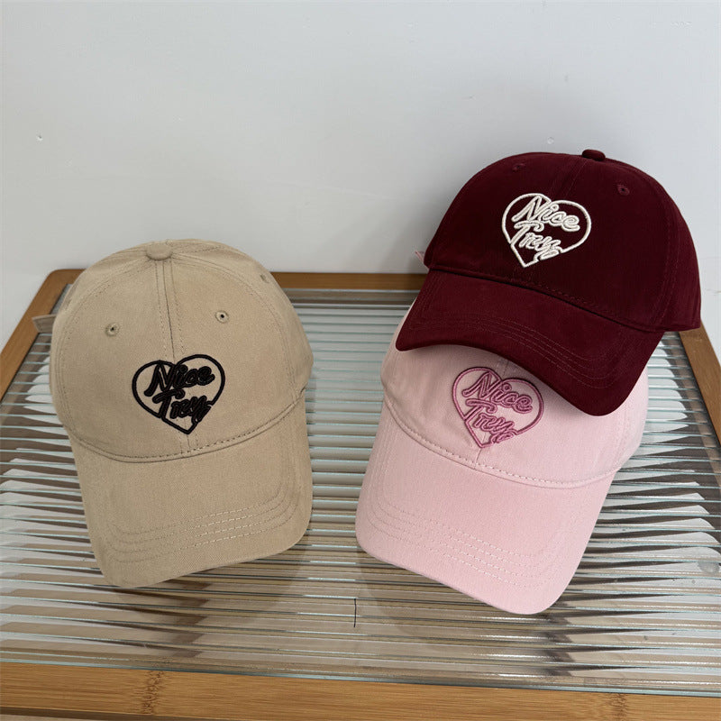 Frauen Bestickte Herz-Detail Baseballmütze Brehn