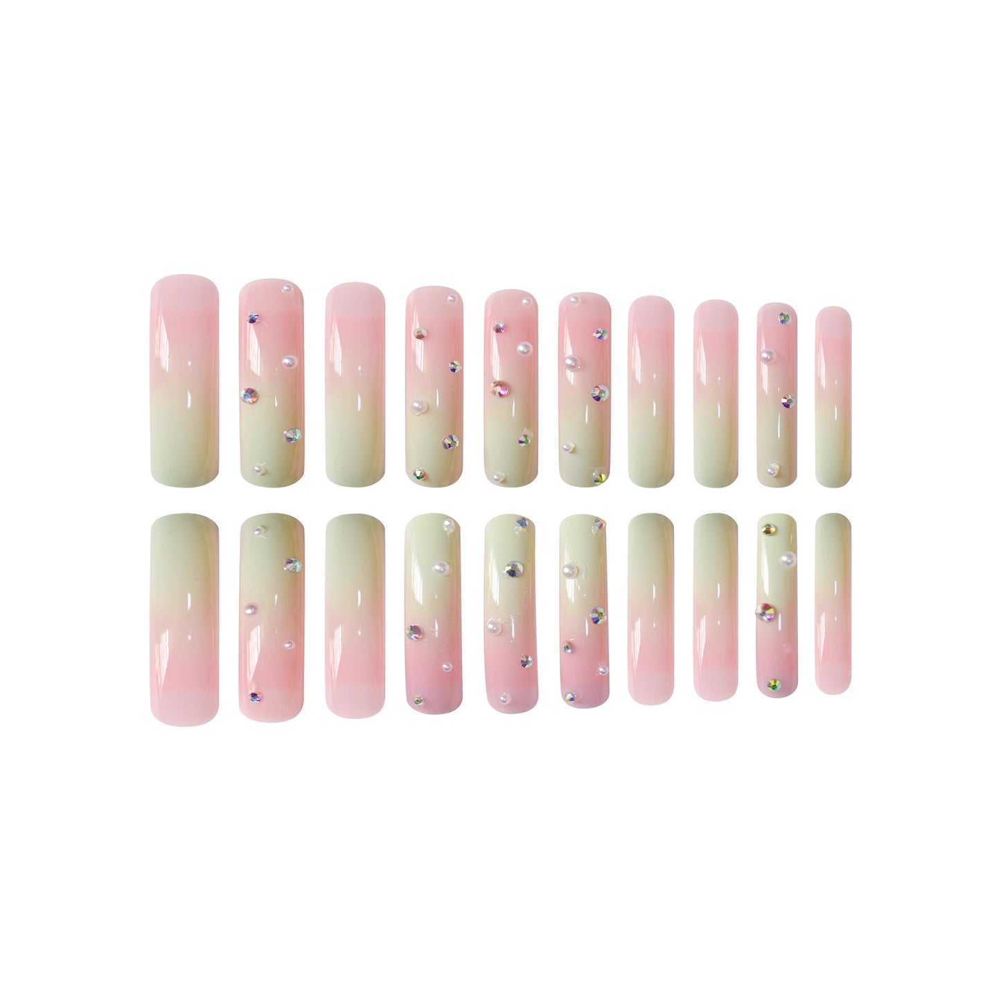 Dekorative 3D Kristall-verzierte Nagelverlängerungen Brehn
