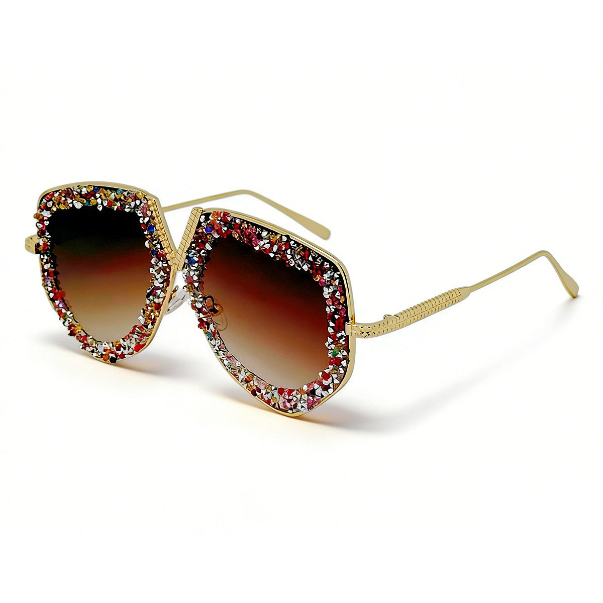 Damen modische Sonnenbrille mit glitzerndem Rahmen und eleganter Form Brehn