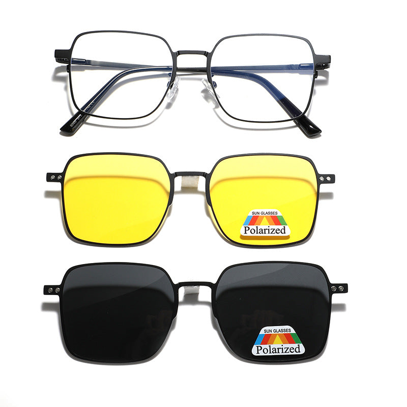 Damen vielseitige, modische Sonnenbrille mit wechselbaren polarisierenden Gläsern Brehn