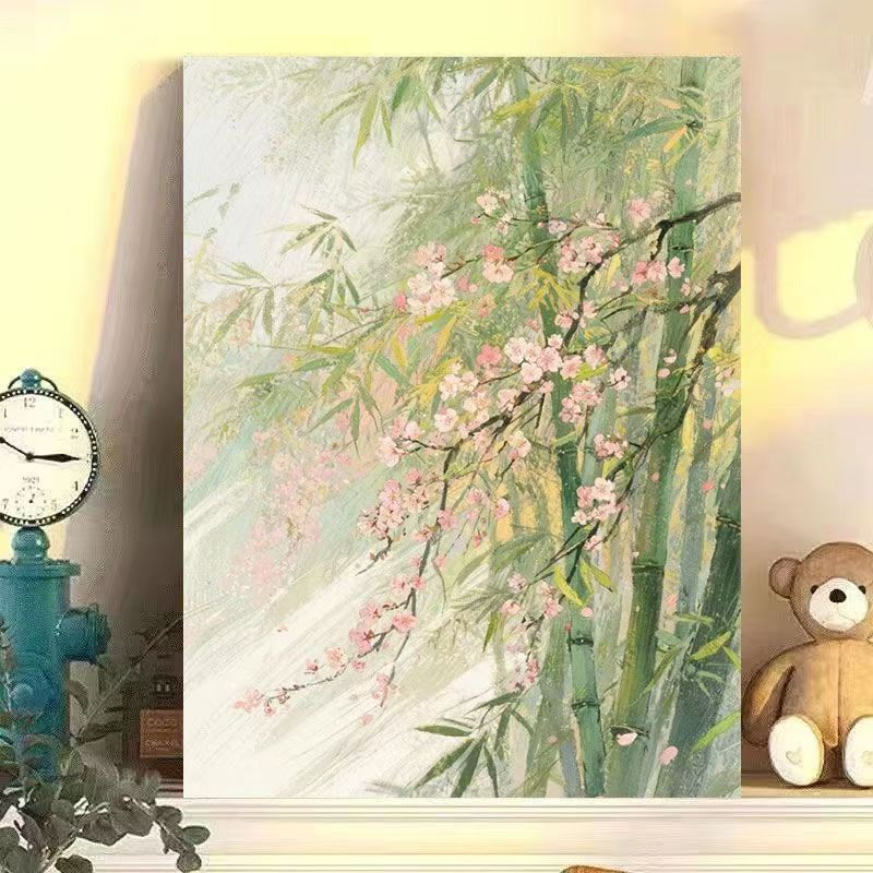 Serene Bambus und Kirschblüten Wandkunst Brehn