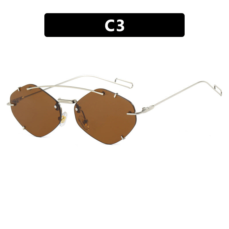 Damen geometrische Sonnenbrille mit ultraleichtem Metallrahmen Brehn