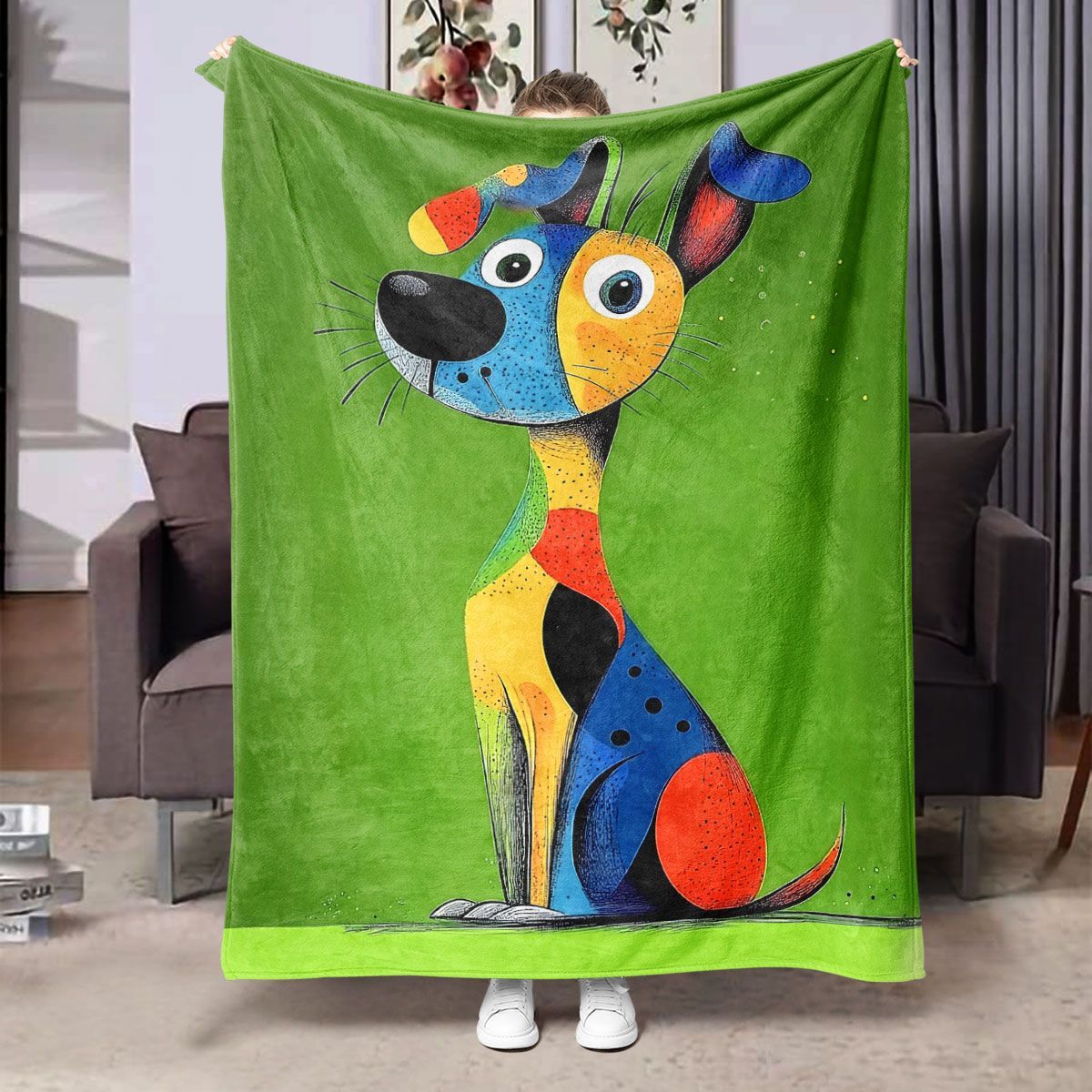 Verspielt Hund-Thema Fleece Decke