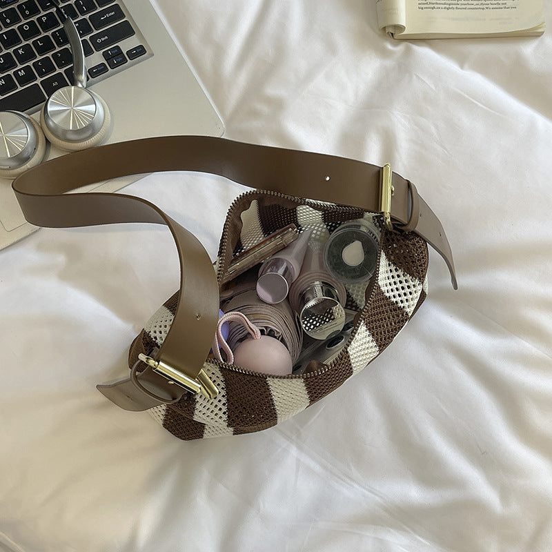 Texturierte Streifen Schultertasche