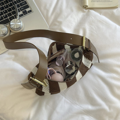 Texturierte Streifen Schultertasche