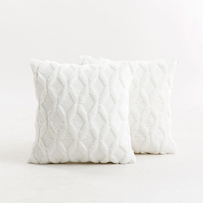 Texturiertes Strick-Diamond-Tufted quadratisches Wurfkissenbezug mit ausgefranstem Rand