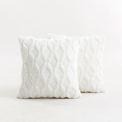 Texturiertes Strick-Diamond-Tufted quadratisches Wurfkissenbezug mit ausgefranstem Rand