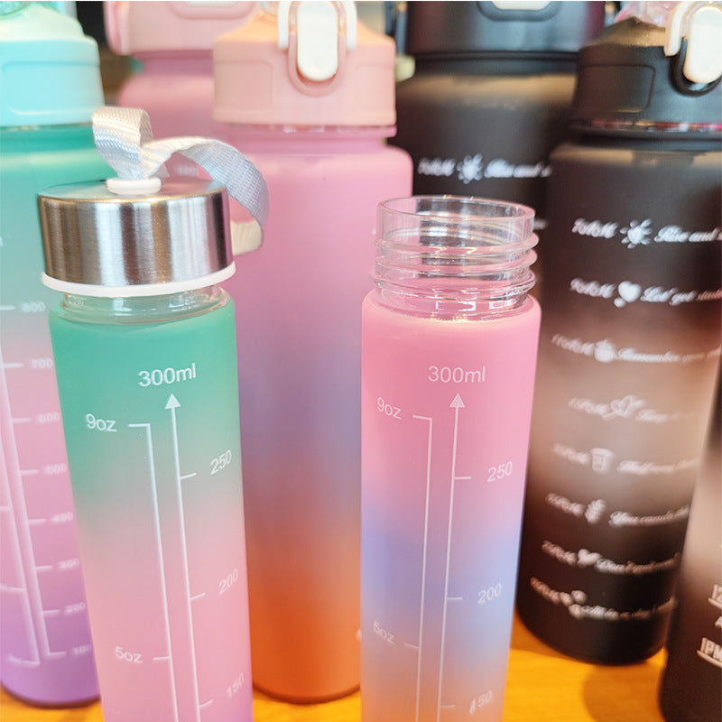 Damen ergonomische Wasserflasche mit Motivationsmarkierungen Brehn
