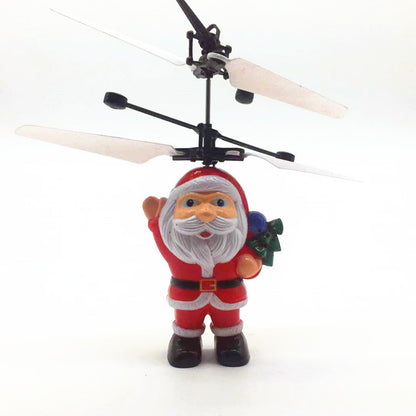 Fliegende Weihnachtsmann Dekofigur mit Rotor