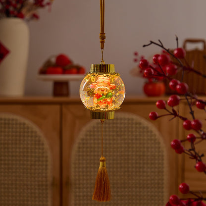 Nostalgische Weihnachtslaterne mit festlichem Weihnachtsmann Brehn