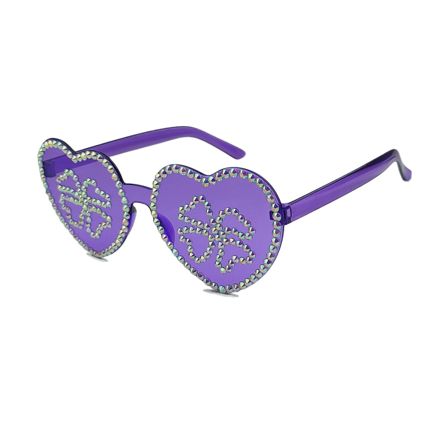Damen Herzförmige Sonnenbrille mit funkelndem Strassmuster Brehn