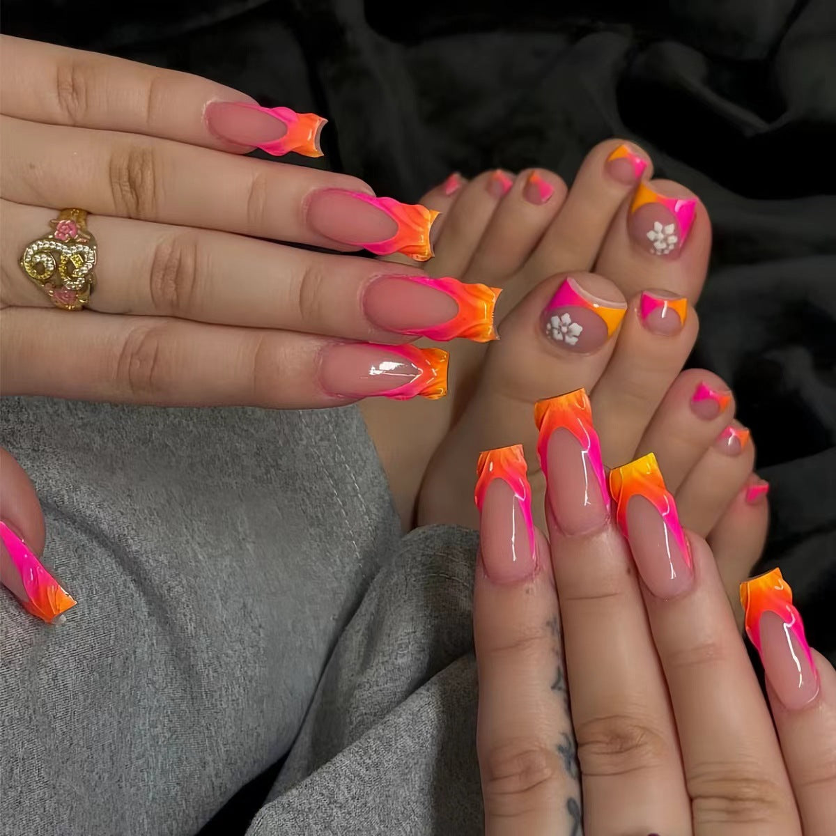 Trendiges Flammendesign Acryl-Nagelverlängerungen Brehn