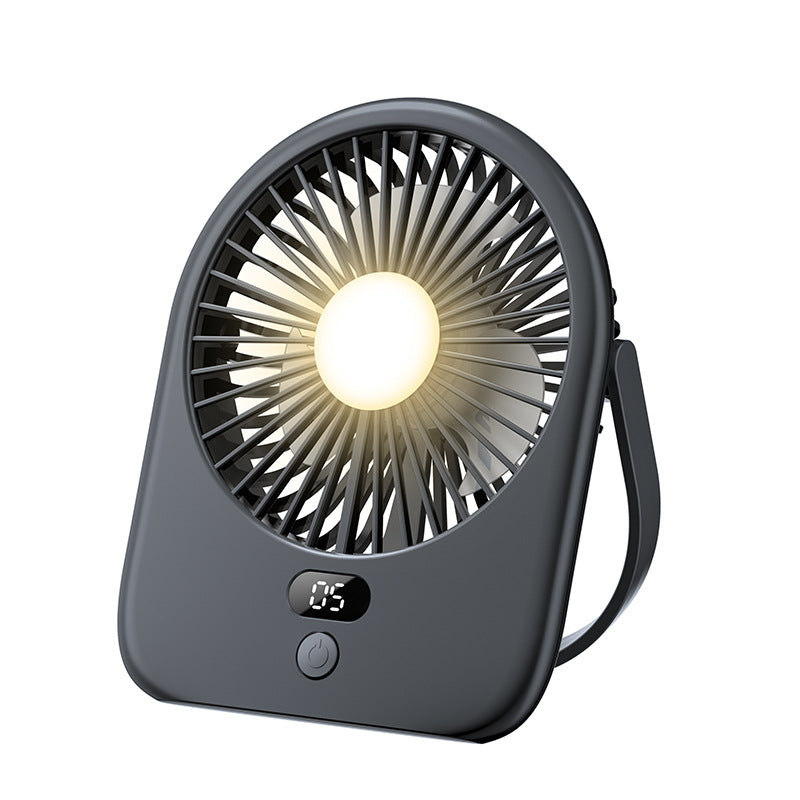 Unisex wiederaufladbarer LED Schreibtischventilator mit digitaler Anzeige Brehn