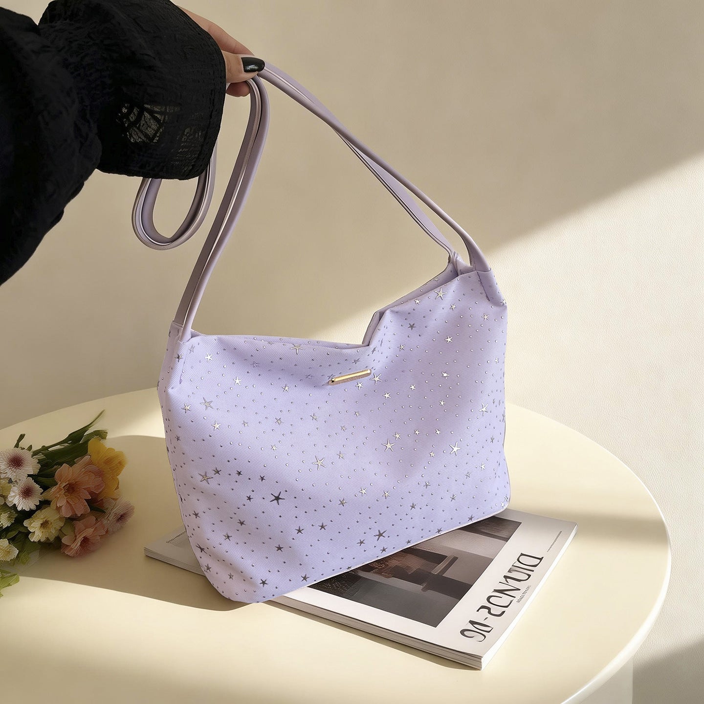 WoStylish Star-beschmückte Hobo-Tasche Brehn