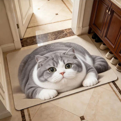 Niedlicher katzenmotiver Plüsch-Teppich