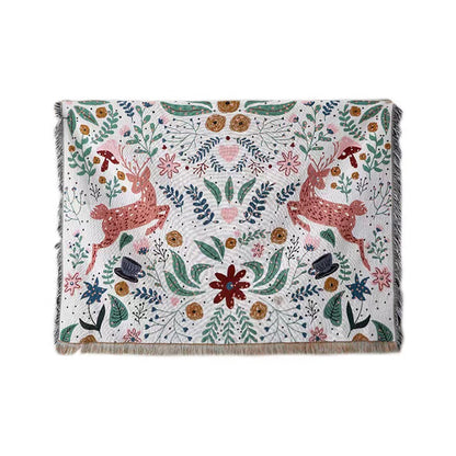 Blumenmuster Cozy Strick-Wurfdecke
