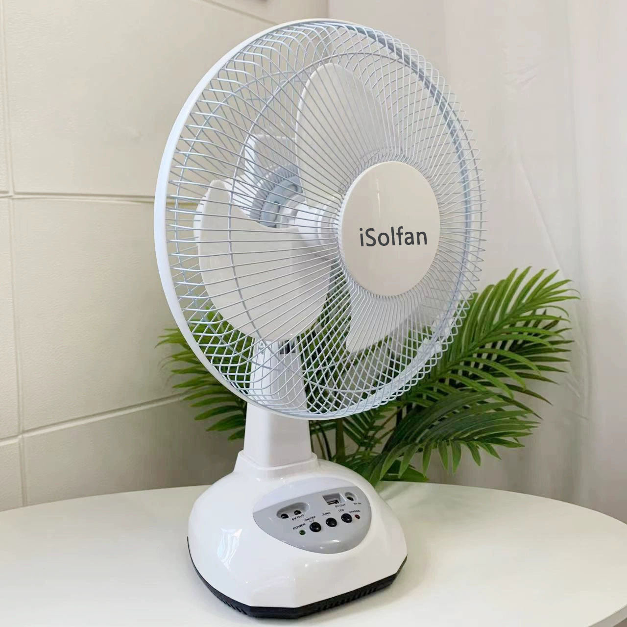 Damen tragbarer Solarventilator mit LED-Beleuchtung und USB-Anschluss Brehn