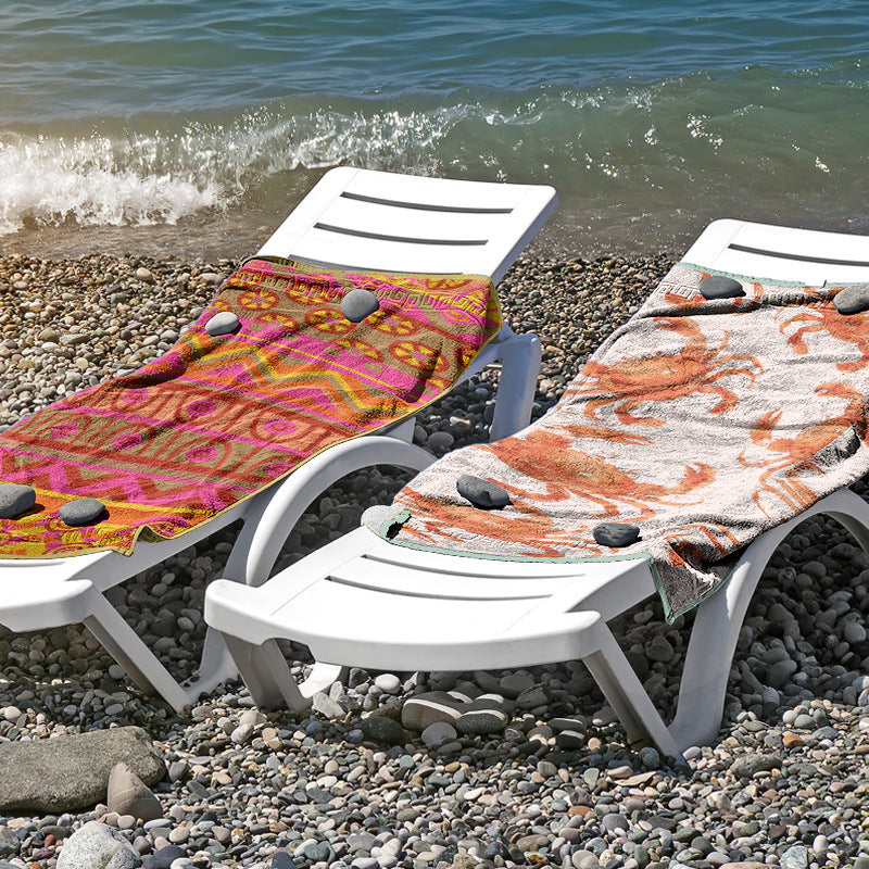 Strandtuch aus hautfreundlicher Mikrofaser mit kreativem Mustermix Brehn
