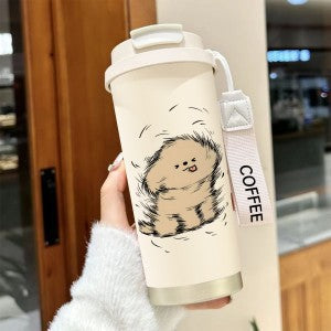 Damen Isolier-Trinkflasche mit praktischem Klappdeckel und charmantem Hello Kitty Design Brehn