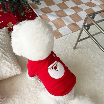 Urlaub Santa Applikation Baumwolle Haustier T-Shirt