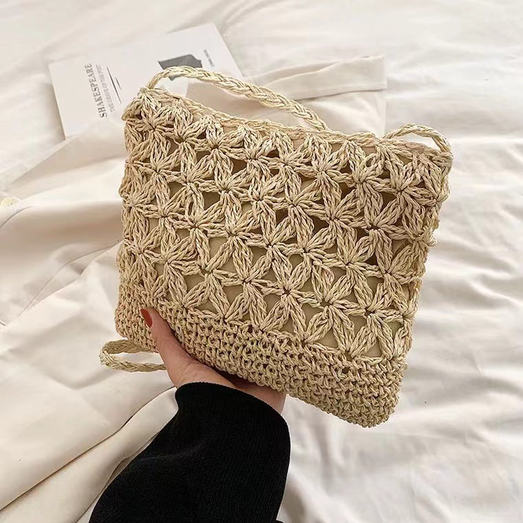 Damen Handgeknüpfte Umhängetasche mit floralem Design Brehn