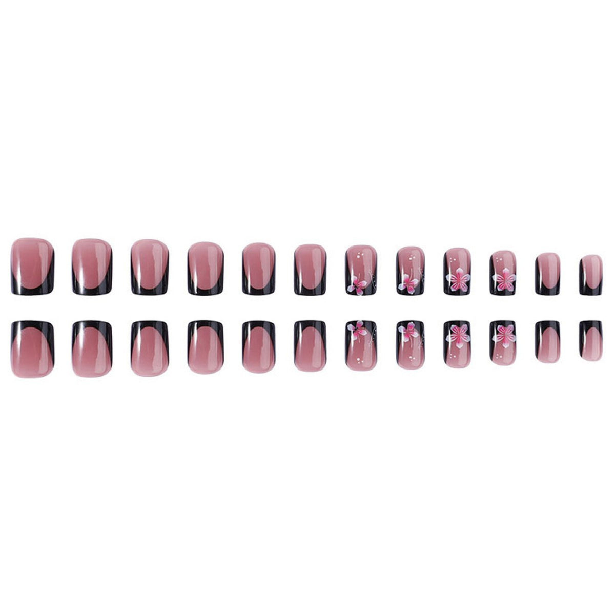 Floral Accent Press-On Nagelset