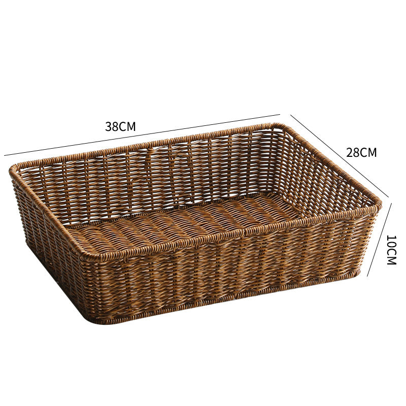 Unisex Rechteckiger Aufbewahrungskorb aus handgeflochtenem Material Brehn