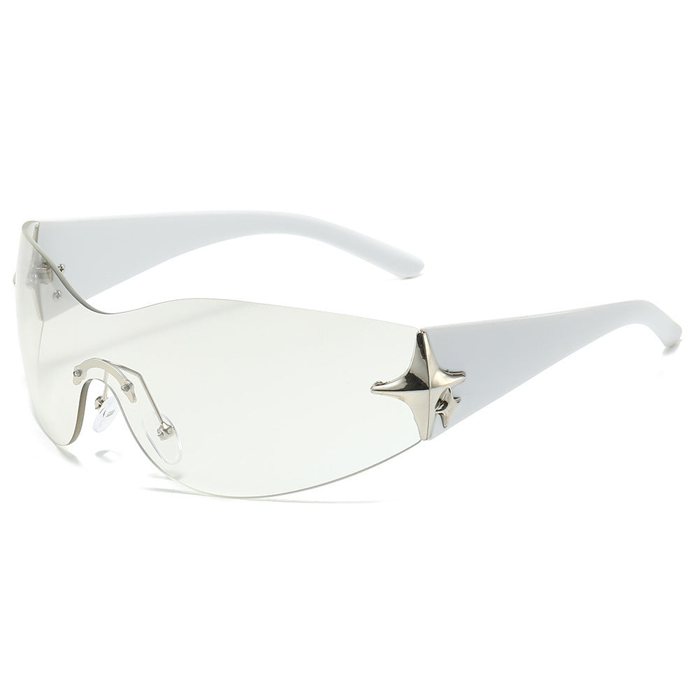 Futuristische Schildbrille mit metallischen Akzenten Brehn