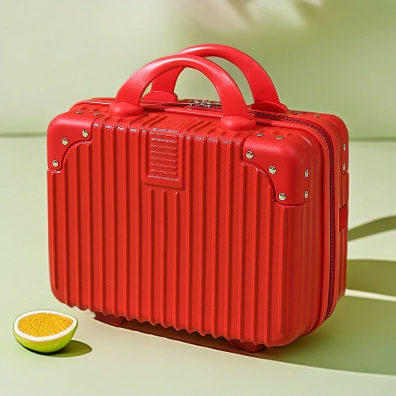 strukturierte Hartschalen-Reise-Beauty-Box mit Kunstleder-Eckverstärkungen und doppelten Obergriffen Brehn