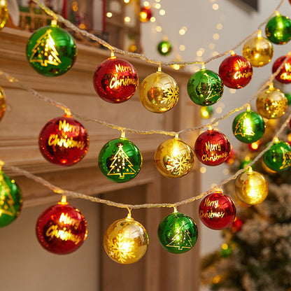 Festliche Lichterkette mit Weihnachtskugeln Brehn