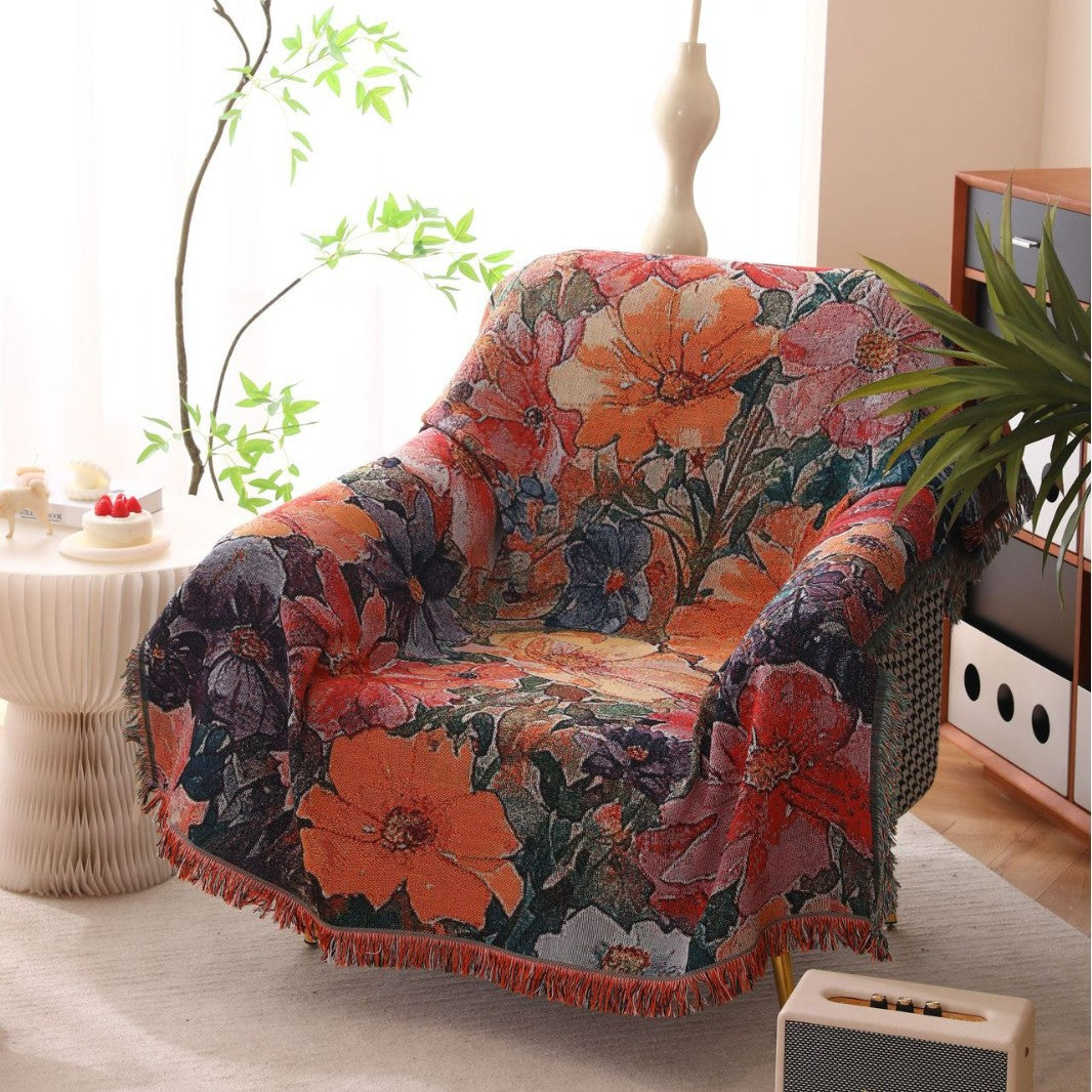 Florale Woven Werfen Decke