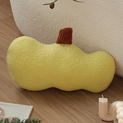 Nierenförmiges Dekokissen aus Bouclé‑Teddy mit weicher Polyesterfüllung Brehn