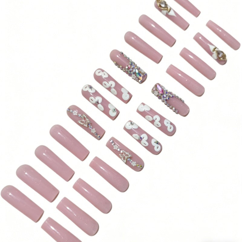 Luxus 3D Floral Press-On Nails Set Brehn