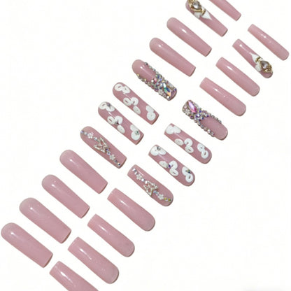 Luxus 3D Floral Press-On Nails Set Brehn