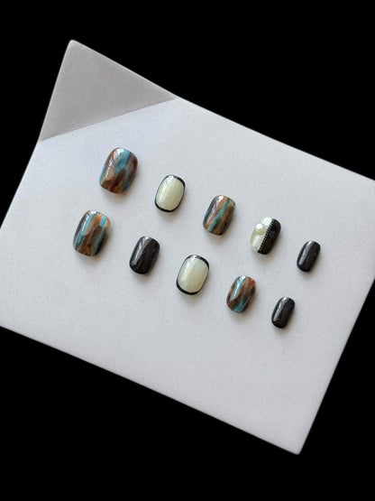 Künstlerisches abstraktes Press-On-Nagelset
