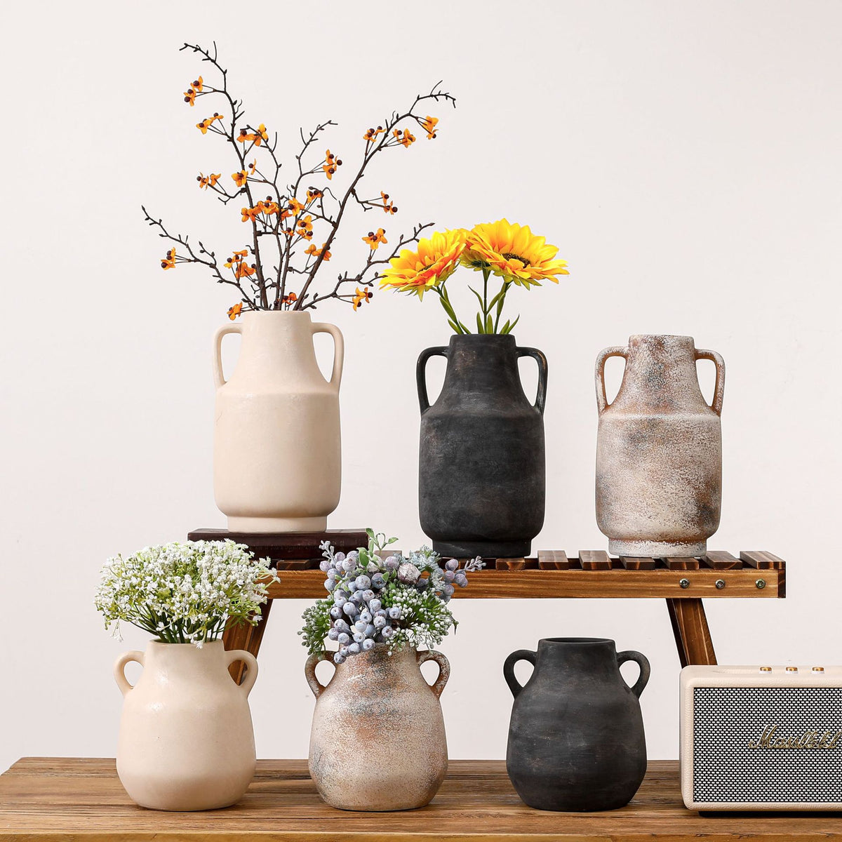 Elegante Keramikblumenvase Brehn