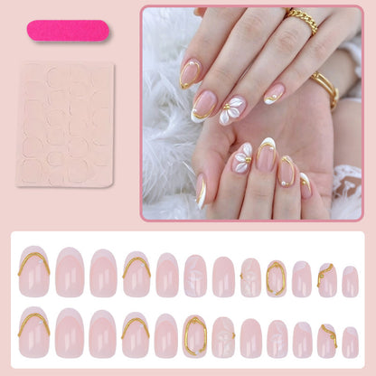 Elegantes Kunstnagelset mit romantischen Blumendekoren Brehn