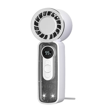 Unisex Tragbarer Mini-Dual-Ventilator mit LED-Anzeige und USB-Aufladung Brehn