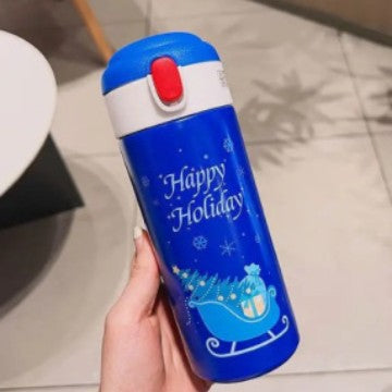 Damen Thermosflasche mit niedlichem Weihnachtsdesign Brehn